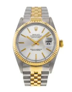 ROLEX White Dial With Golden chain