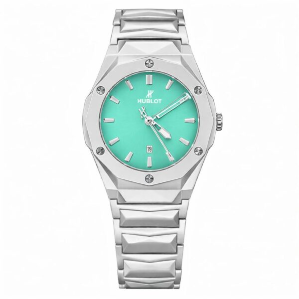 Hublot Premium Watch - Luxury Diamond Cut Chain - Tiffany Dial